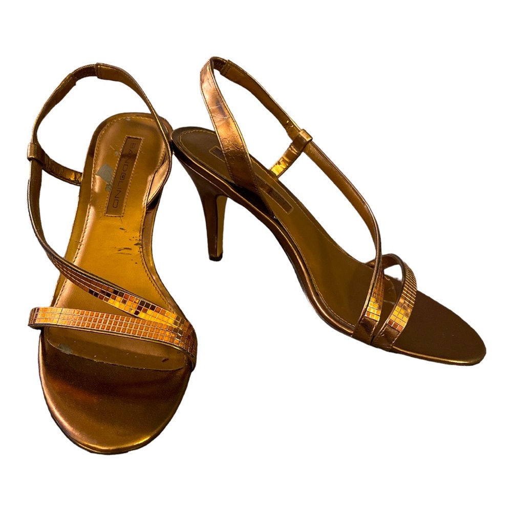 Bandalino Bronze Strappy Sandals 3.5” heel Size 7.5